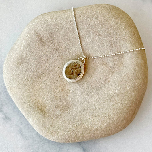 Petoskey Stone Inlay Pendant Vertical