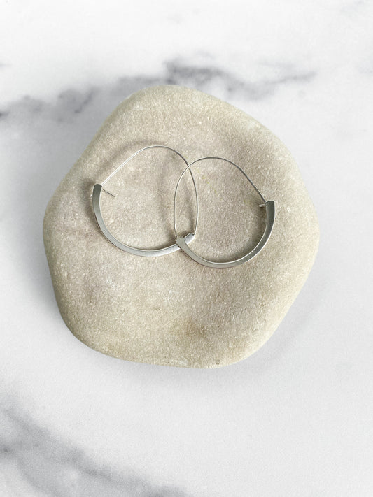 Sterling Silver Half Moon Hoops