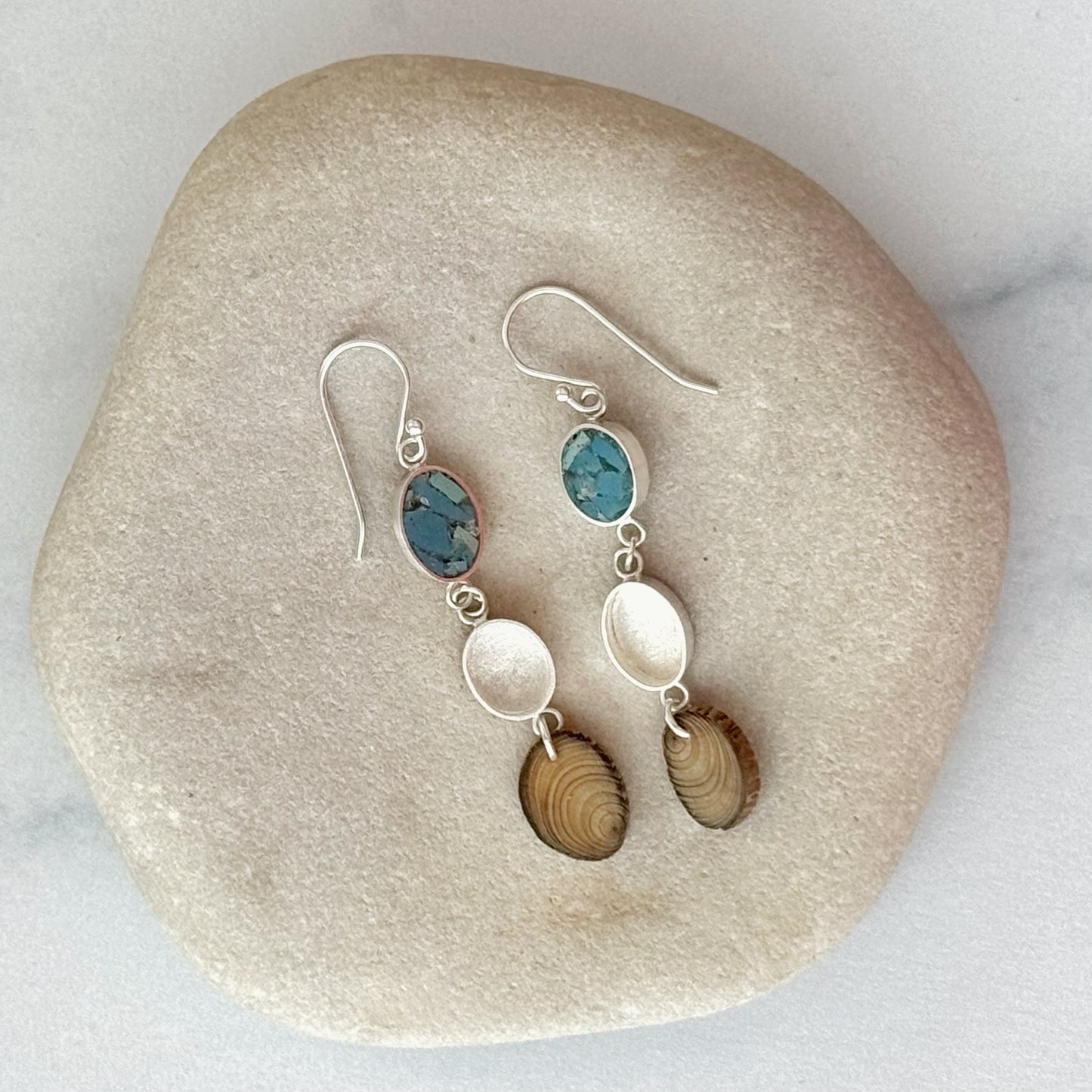 Leland Blue Driftwood Trio Drop Earrings