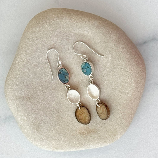 Leland Blue Driftwood Trio Drop Earrings