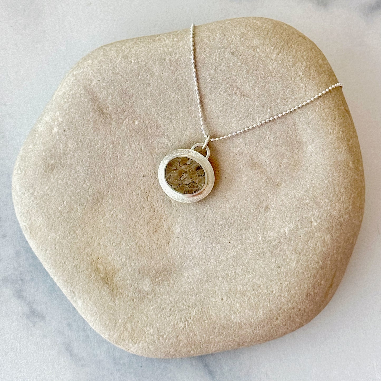 Petoskey Stone Inlay Pendant Horizontal